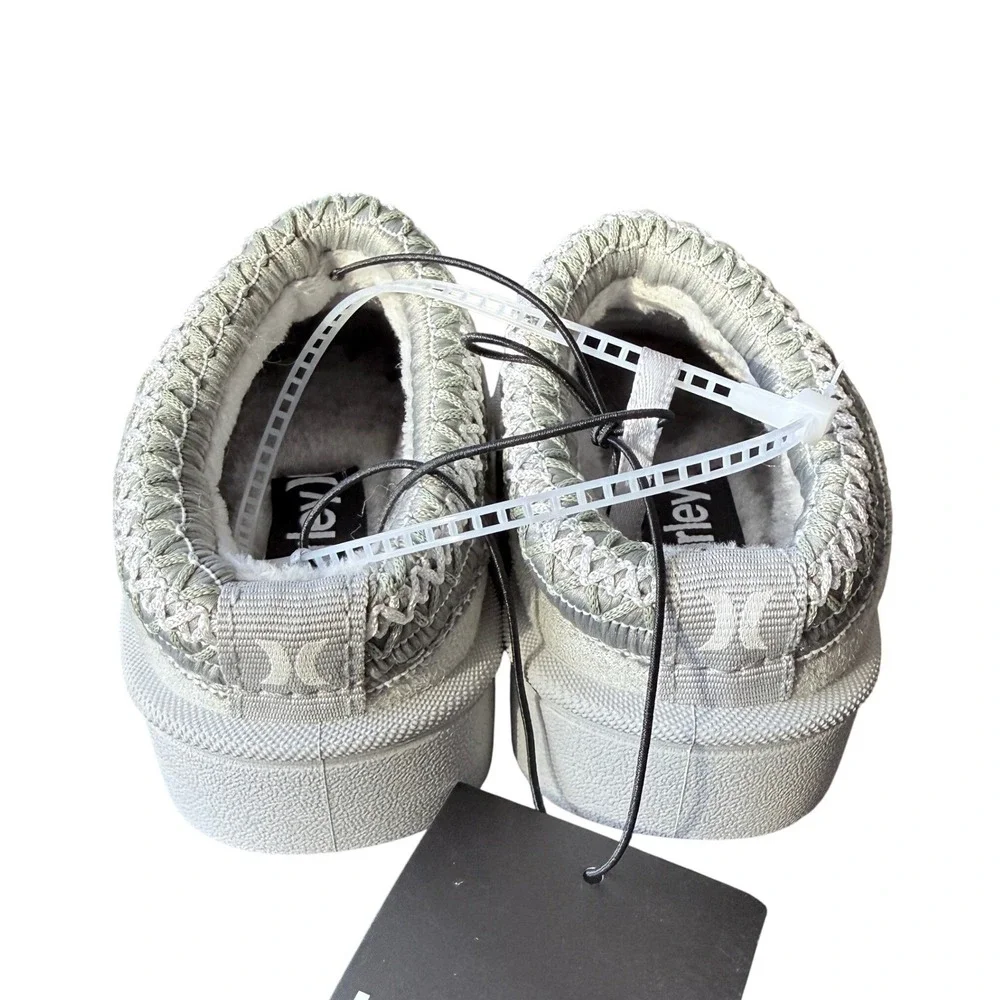 Hurley Modi-T Kids Gray Faux Suede Fur Lined Slipper Mules Size‎ 5 Toddler NEW